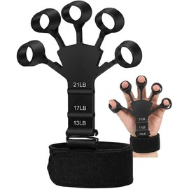 Lecute 2 Ejercitadores de Dedos Mano Agarre Ejercicios Fortalecedor de Dedo de Silicona Grip Strength Trainer 3 Niveles de Resistencia Entrenamiento de Fuerza Finger Strengthener Anti estres Extension Gym en casa