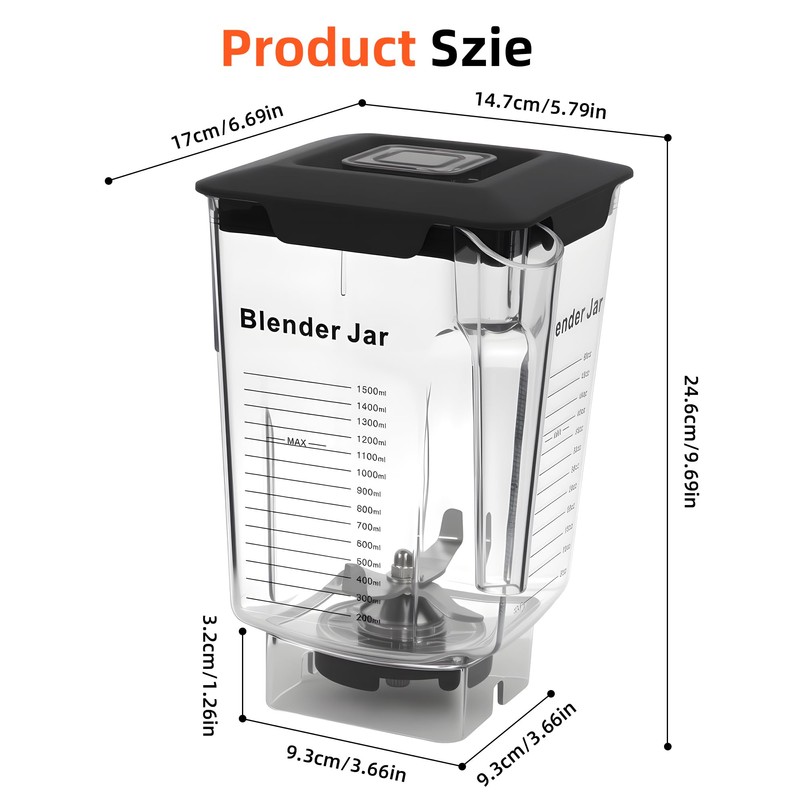 90 oz Replacement Jar Compatible with Blendtec Blender, Container Pitcher