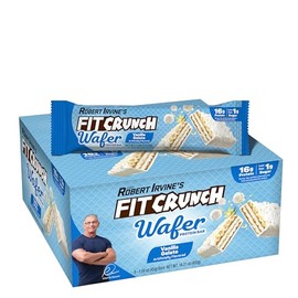 Fit Crunch Barritas de proteína tipo wafer FITCRUNCH, 16 g de proteína y 1 g de azúcar (9 barritas, helado de vainilla)