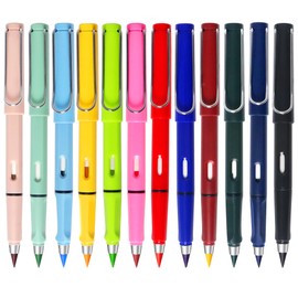 Vidotim - Paquete de 12 lápices para escribir para niños, lápiz infinito, sin tinta, lápiz eterno con borrador para bocetos, dibujo de colores