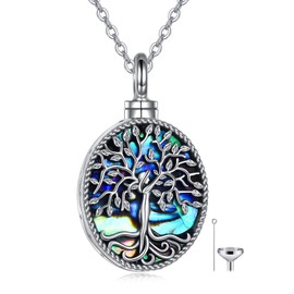 ONEFINITY Urn Necklaces for Ashes Sterling Silver Abalone Shell Tree of Life Cremation Memory Jewelry for Women