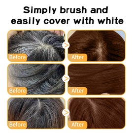 Hair Dye Brush, Hair Color Stick, Portable Hair Dye Comb for Gray Hair Coverage, Waterproof and Sweat-proof, Even and Effective Coverage, Gentle Formula, Easy to Use, 20g*2,Chestnut Brown