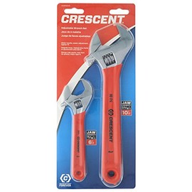 Crescent AC2610CVS 2 Piece 6 In. and 10 In. Adjustable Wrench Set w/ Non-Slip Handles
