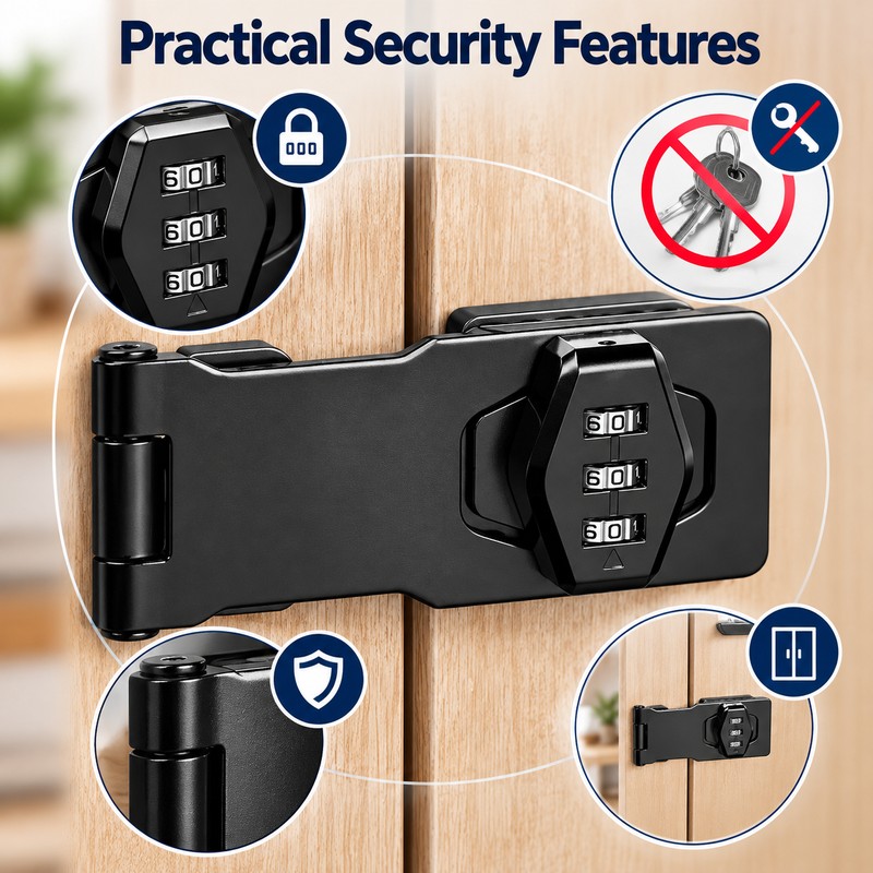 3-Digit Combination Cabinet & Drawer Lock – Keyless Password Security