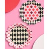 xo, Fetti Circus Paper Plates, Wavy Checkered + Polkadots -