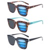 COJWIS 3-Pack Progressive Multifocus Reading Sunglasses for Women Men UV