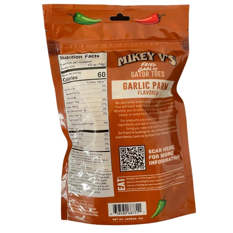 Mikey V's Garlic Parmesean "Gator Toes", Deep Fried Garlic Snacks,