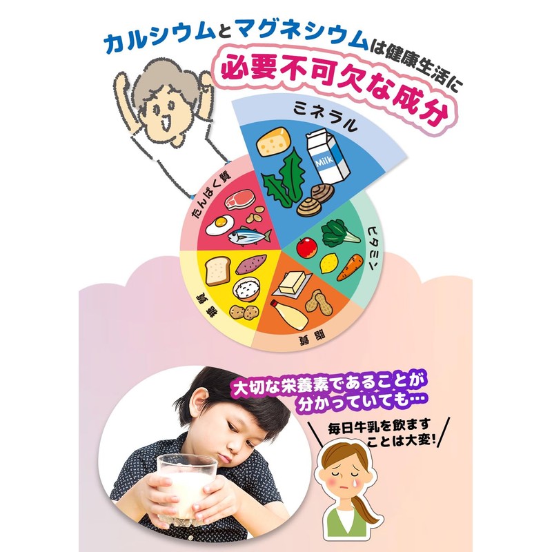 親子でカルシウム&マグネシウム・鉄Fe・ビタミンD 90粒【チュアブル/子育て応援/噛んで食べられる/いちご味/果汁パウダー入り/子供/健康/サプリ/サプリメント/栄養補助食品/安心国内製造/コプリナ】