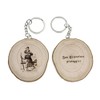 Natural Wood St Christopher Travel Protection Keyring, m