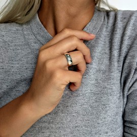 Silverly Women's Men's 925 Sterling Silver 7 mm Simple Wedding Band Thumb Ring