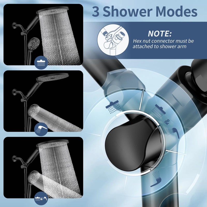 KAIYING Dual Shower Heads with Handheld Spray Combo, High Pressure