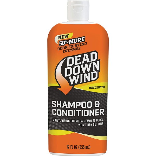 Dead Down Wind Shampoo & Conditioner | 12 oz Bottle | Odor Eliminator, Hunting Accessories | Gentle Shampoo & Conditioner for Hunting | Safe for Sensitive Skin, Orange, Model:121218