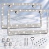 2pcs Bling Rhinestone License Plate Frame, Sparkling Crystal Car Tag