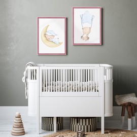 WANDStyle H080 Children's Room Picture Frame for Children's Drawings 10 x 15 cm Small Wooden Frame Red Made in Germany