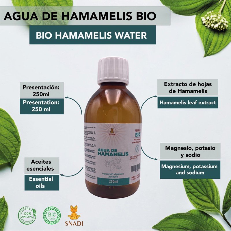 250 ml - Facial Care Witch Hazel Water - Organic