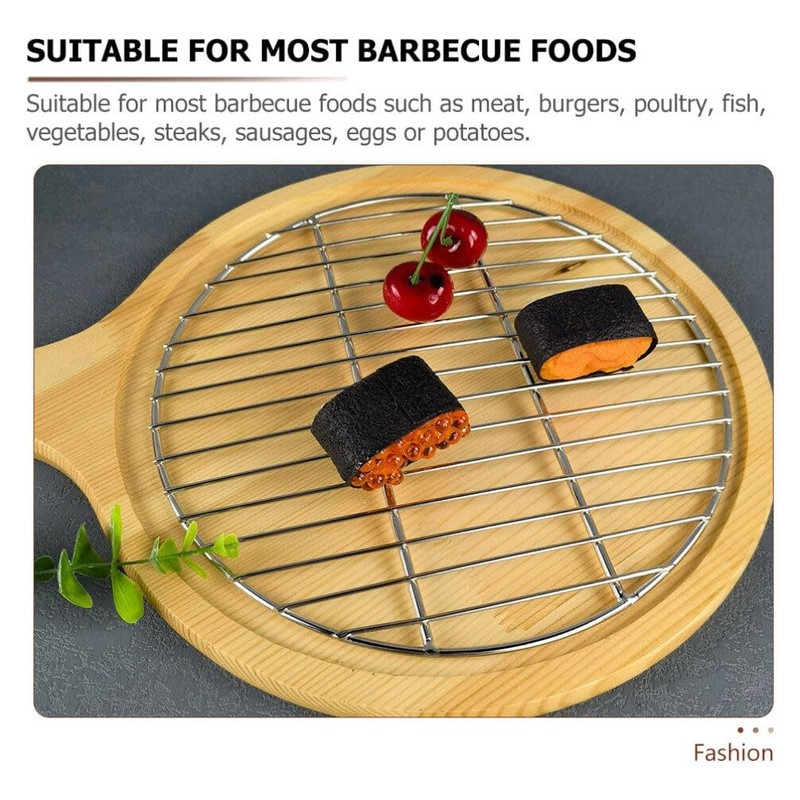 HEMOTON Stainless Steel Barbecue Round BBQ Grill Net/Mesh/Rack/Grate/Steam Mesh Cooking
