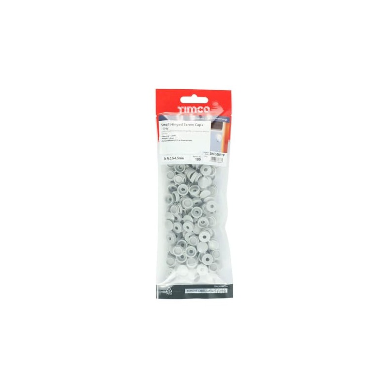 Timco - Hinged Screw Caps - Small - Light Grey