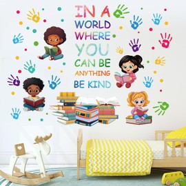 PLIGREAT 3 Sheets Colorful Inspirational Quotes Wall Stickers Reading Book Removable Vinyl Wall Decals for Kids Bedroom Reading Room Nursery School Classroom Wall DIY Decorative Stickers