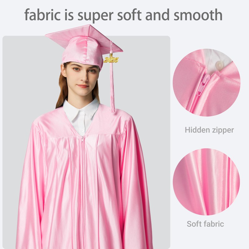 MyGradDay Unisex Adult Graduation Shiny Gown Cap Tassel 2021+2022 Year