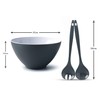 Zeal G217TSET Salad Bowl and Server Set-Dark Grey, Melamine