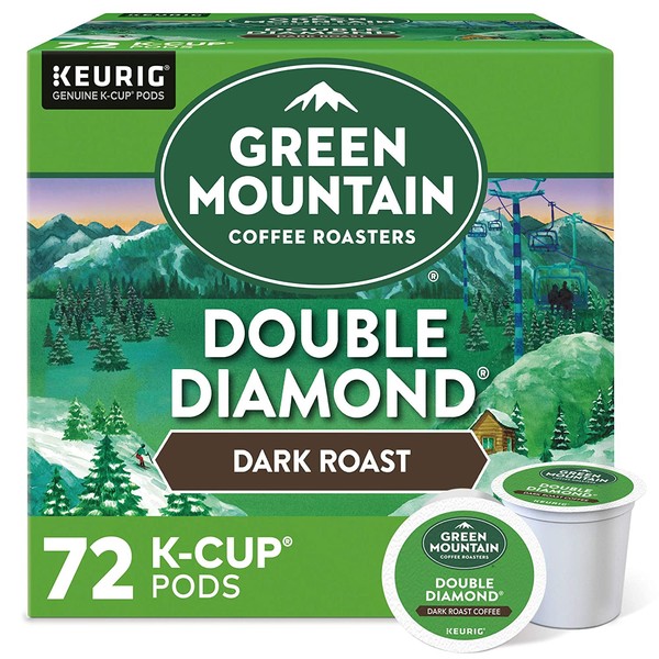 Green Mountain Coffee Roasters Double Diamond, Single-Serve Keurig K-Cup Pods, Dark Roast Coffee, 72 Count