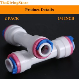 2PACK 1/4" Check Valve, Household inline One Way Non-Return Valve, Quick Plug and Connection, General Accessories for Pure Water Machine and Water Purifier, Reverse Osmosis System Plastic Connector