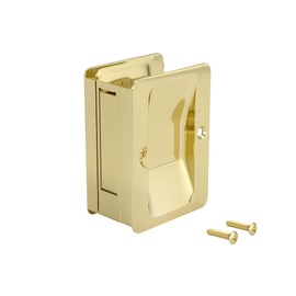 Richelieu Hardware 1700BPSBC Onward Pocket Door Pull, Passage Lock, 3 1/4 in (82 mm), Rectangular, Brass