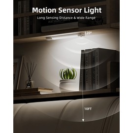 EZVALO Under Cabinet Lighting, 50 LED Rechargeable Under Cabinet Lights Wireless, 3 Color Temps 11.8in Motion Sensor Light Indoor, Dimmer Closet Lights for Pantry, Kitchen, Bedroom, Wardrobe (6 Pcs)