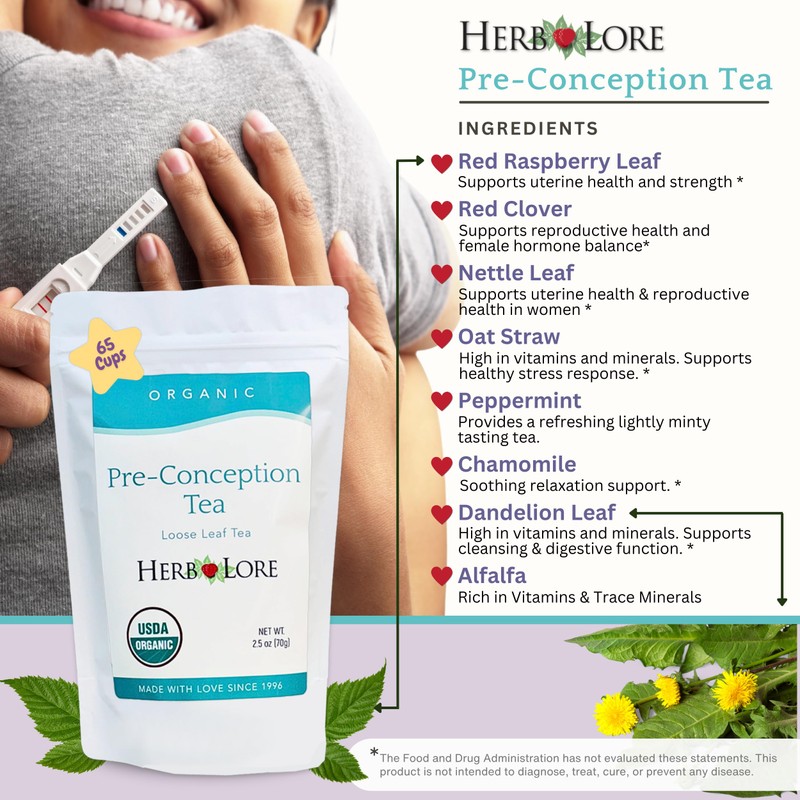 Herb Lore Organic Preconception Fertility Tea - Loose Leaf -