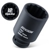 Feekoon Axle Nut Impact Socket, 36mm, 12 Point, 1/2 Inch