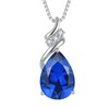 Blaniy Teardrop Necklace 925 Sterling Silver Sapphire Pendant Necklace September