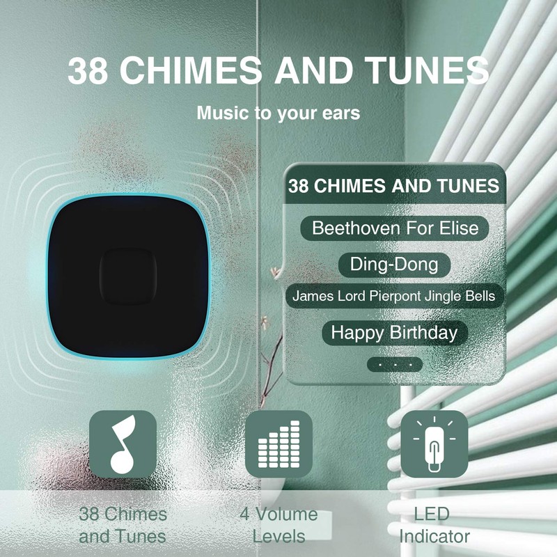 Wireless Doorbell, BO YING Waterproof Door Bell, Easy Install, Operating