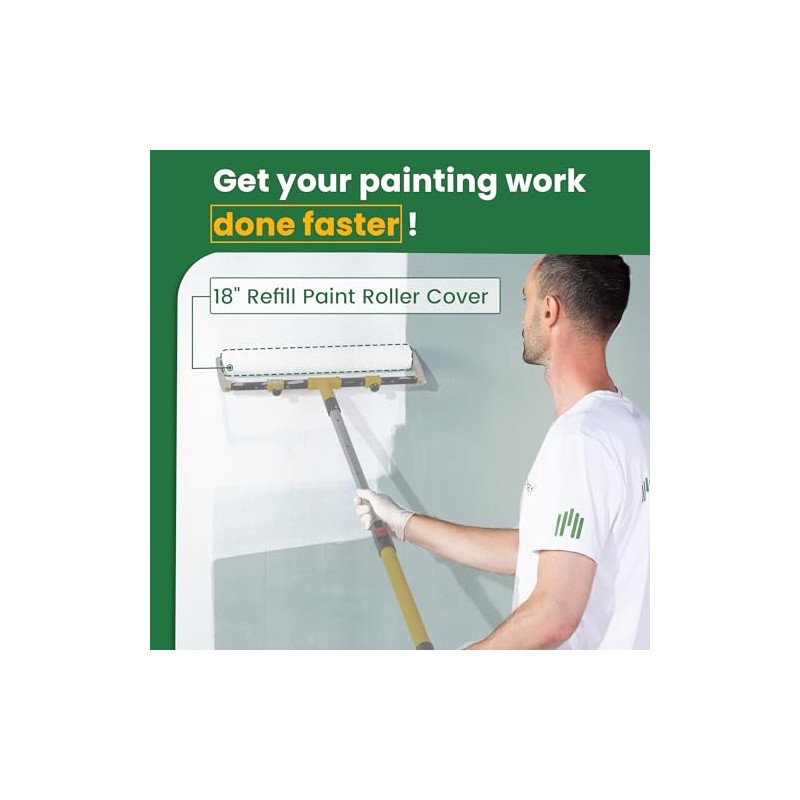 VOOMEY 18" Paint Roller Cover, Microfiber Paint Roller Cover, Quickly