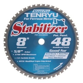 Tenryu PRF-20348BWK 8-Inch 48T 5/8"KO Steel-Pro Stabilizer Cutting Blade