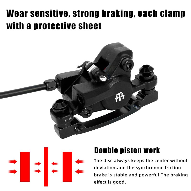 ZTZ MTB Hydraulic Disc Brake Set, Dual Piston Hydraulic Brake