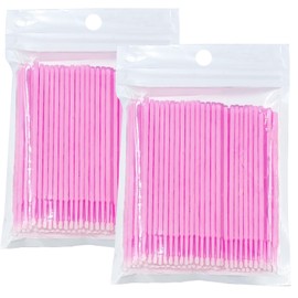 200Pcs Disposable Eyelash Brushes, Pink Micro Brushes, Applicator Eyelash Brushes for Eyelashes Extensions