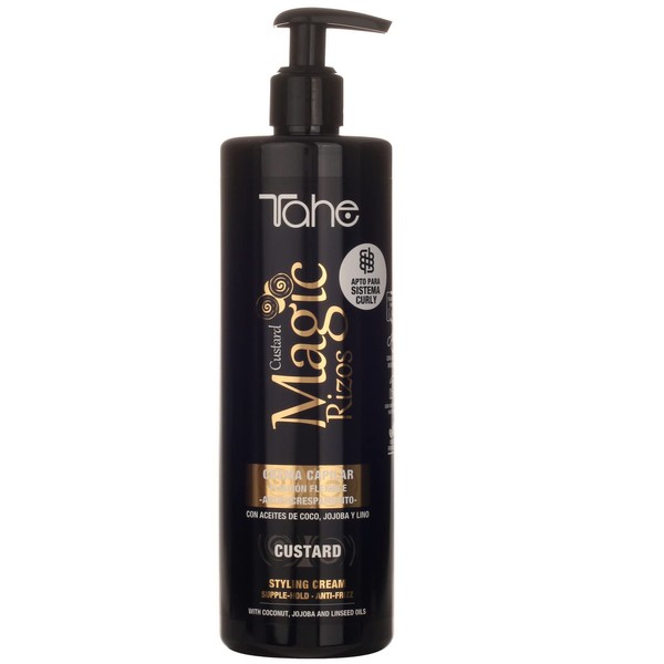 Tahe Magic Rizos Flexible Fixing Cream Custards Anti-Frizz Regenerates and Strengthens Curls 500ml