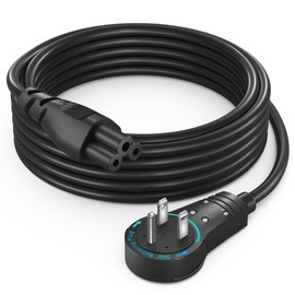 10ft 3-Prong AC Laptop Power Cord with 360° Rotating Plug Universal 125V Power Cable for Dell, HP, Lenovo, Asus, Acer, Sony Laptops, Monitors, Printers, and Scanners NEMA 5-15P to C5 UL Approved