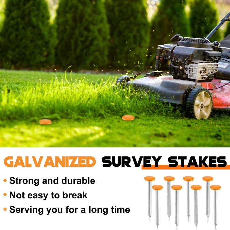 Silkfly 16 Pcs Survey Marker Low Profile Heavy Duty Galvanized