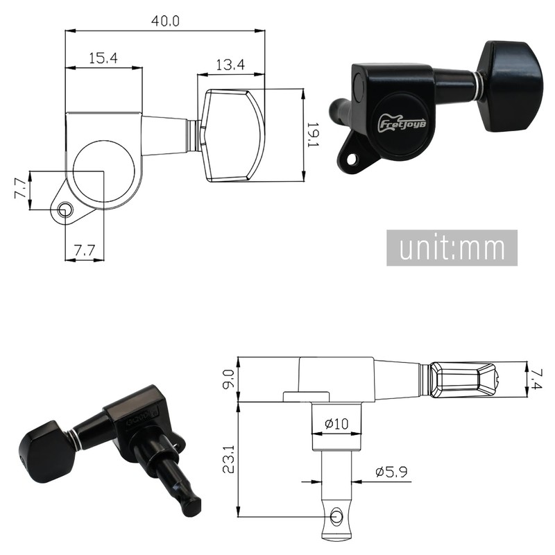 FretJoyB 18:1 Guitar Tuning Pegs 3x3 Standard Guitar Tuners Tuning
