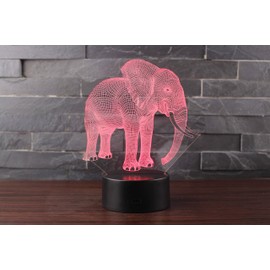Anano 3D Illusion Lamp, Elephant Gifts Toys Decor LED Night Light Lamp 7 Colors Touch Control USB Powered Party Decoration Lamp,3D Visual Lamp for Home Décor Xmas Birthday Gifts