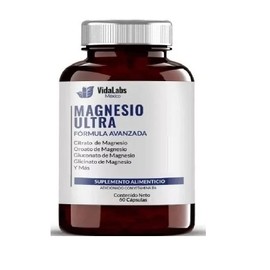 Magnesio Ultra Vida Labs 60 Capsulas, Magnesio de Amplio Espectro Calidad Premium.