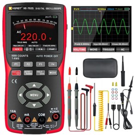 Handheld Oscilloscope, 9999 Counts Digital Multimeter, 3-in-1 Universal Tester, 10MHz Bandwidth 48MSa/s High Sampling Professional LED Oscilloscope, Auto Calibration Function DC/AC Voltage/Current