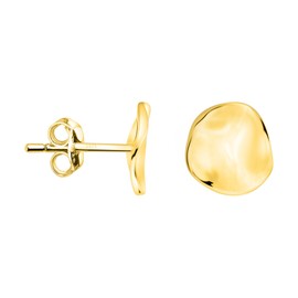 SOFIA MILANI - Women's Earrings 925 Silver - Organic Geometry Circle Stud Earrings, Yellow Gold