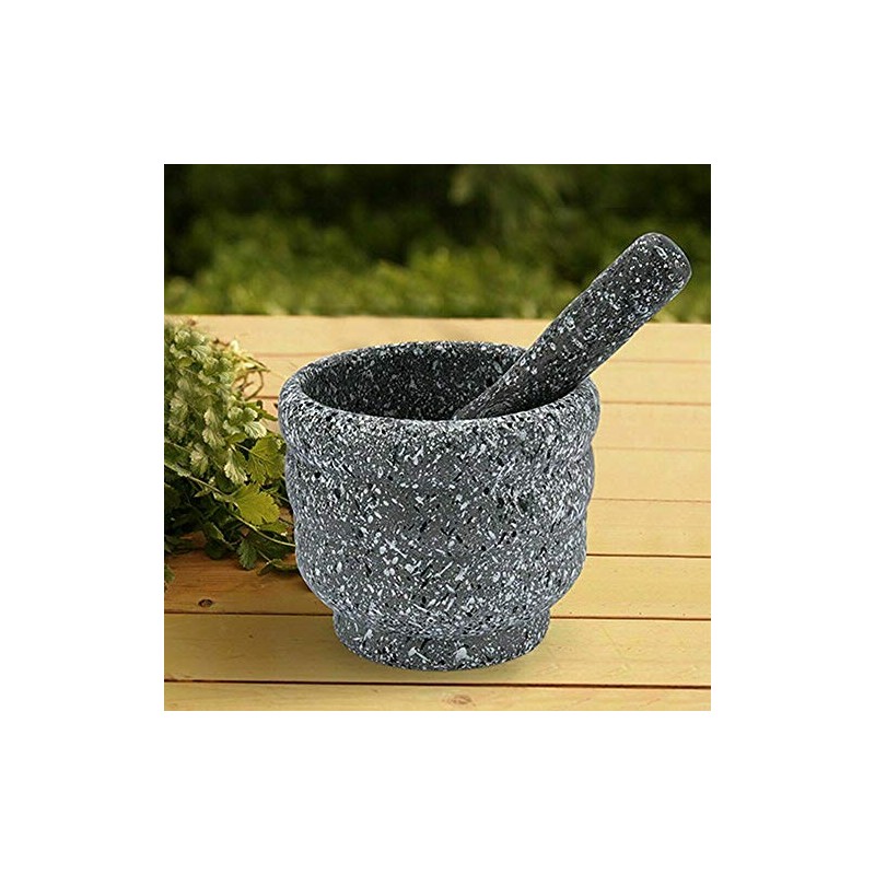 Black Resin Mortar & Pestle Spices Crusher Herbs Grinder Crushing