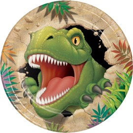 Dino Blast Round Disposable Dinner Plates - 9" - Club Pack of 96