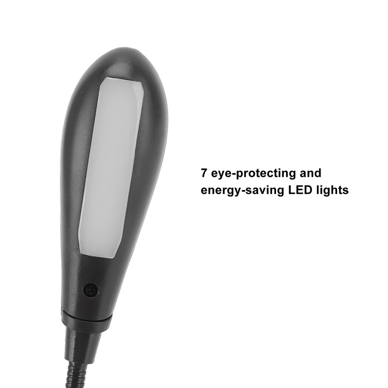 Clip On Light Black 9 Level 7 Lamps Foldable Flexible