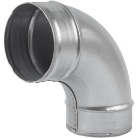 HVAC OV 90° Degree Ø4 Inch Elbow Bend Duct Connector - Galvanized Steel - Metal for Round Ventilation Pipes - Adjustable Outlet Adapter - for Home or Industrial HVAC Exhaust/Intake Ventilation