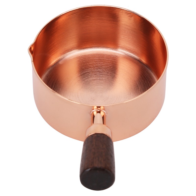 Sauce Pan Wooden Handle Rose Gold Stainless Steel Sauce Pot