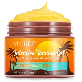 Luxury Intensive Tanning Gel, Natural Tanning Accelerator Cream for Natural Glowing Tan Skin, SPF0 5.29 OZ/ 150 G